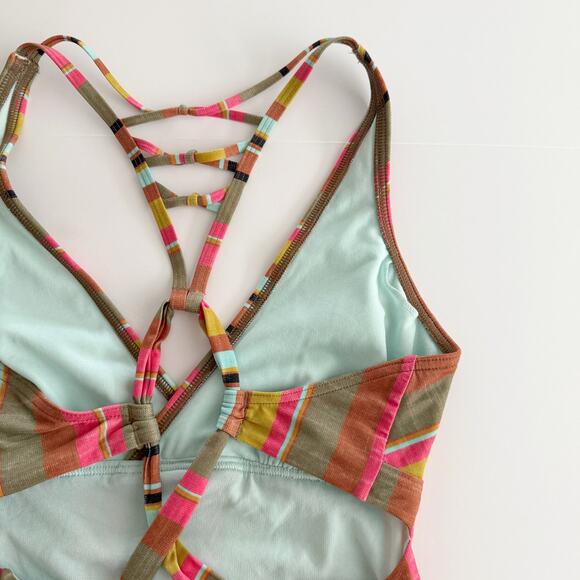 [Prana] Multi-Color Fergusen Cacti Soleil Stripe One-Piece Swimsuit Sz Medium M - Picture 11 of 14